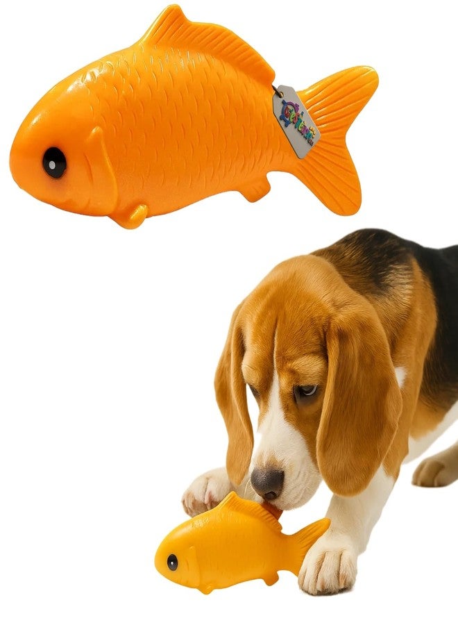Western Era Fish Shape Squeaky Dog Toy | Realistic Orange Rubber Chew Toy for Pets | Fun Indoor Outdoor Fetch Play | Sound Toy for Puppies & Dogs | Fish Design for Biting, Chewing, Interactive Play - Image 1